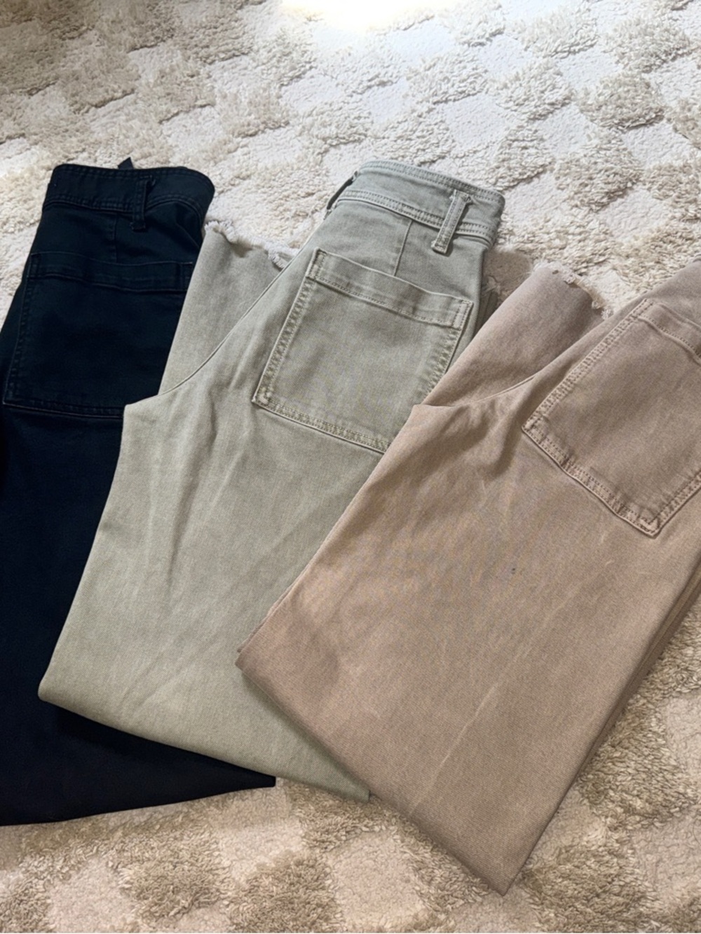 Zara ZW Marine Straight High Rise Jeans Bundle (3) Khaki/Black/Green | Size: 2